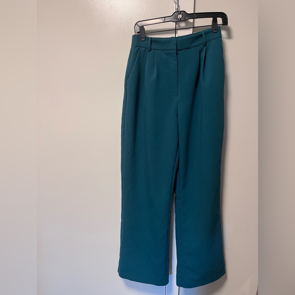 Abercrombie & Fitch Emerald Green Women's Trousers, Wide fit